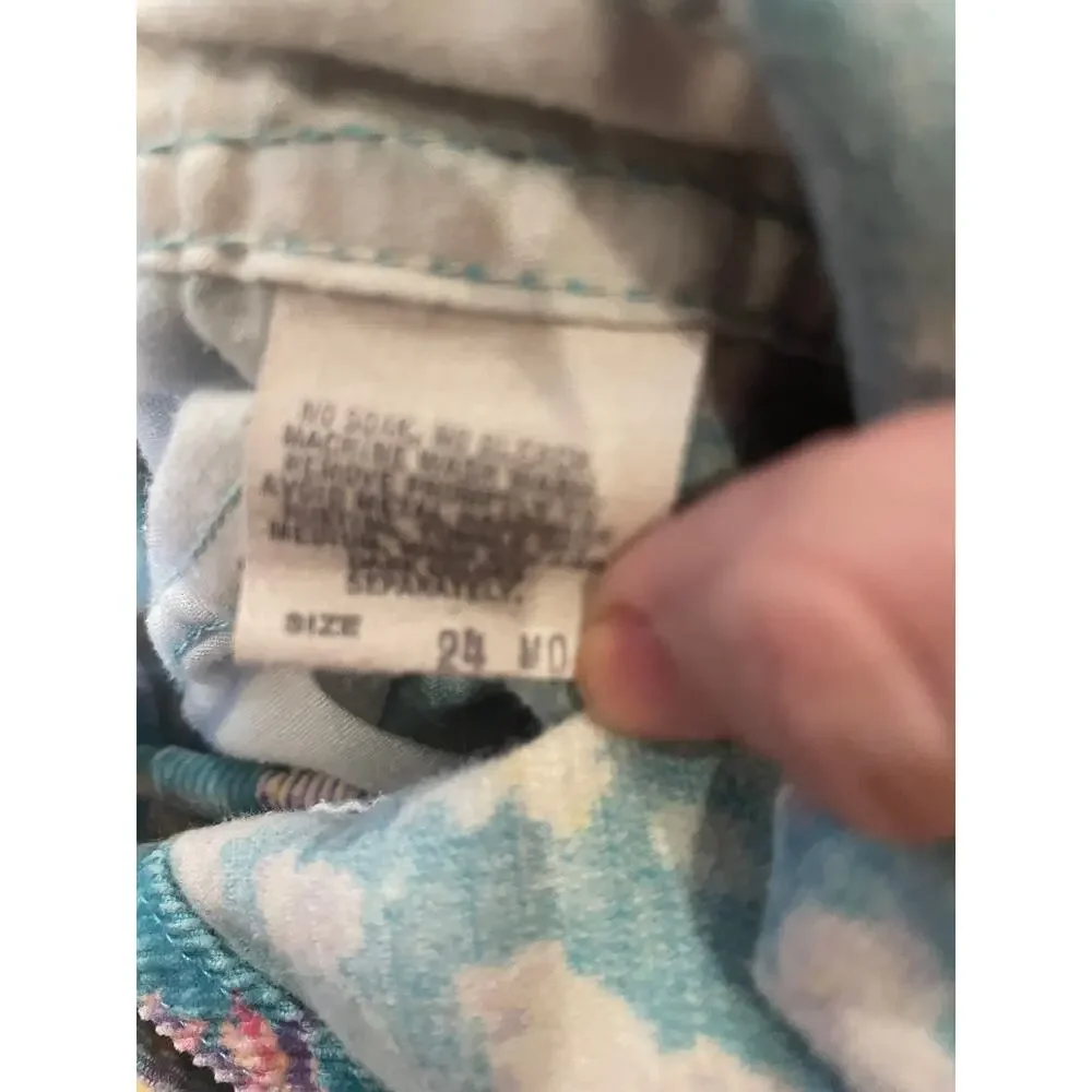 Vintage Oshkosh B'Gosh‎ Vestbak Blue Floral Corduroy Children Overalls 24 mo USA